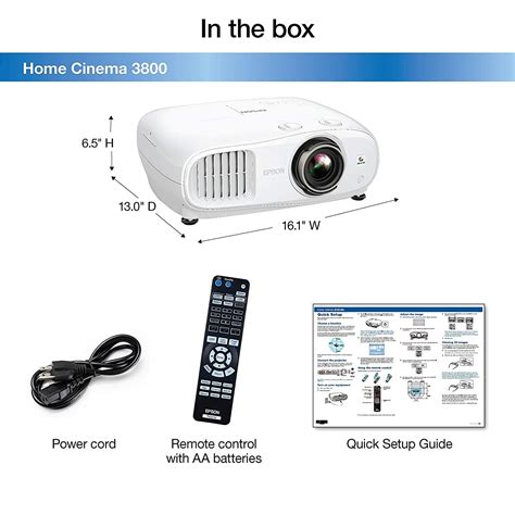 Epson Home Cinema 3800 4K 3LCD Projector With High Dynamic Range White