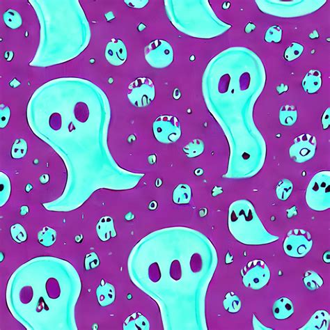 Phantasmal Iridescent Ghosts And Ghouls Pattern · Creative Fabrica