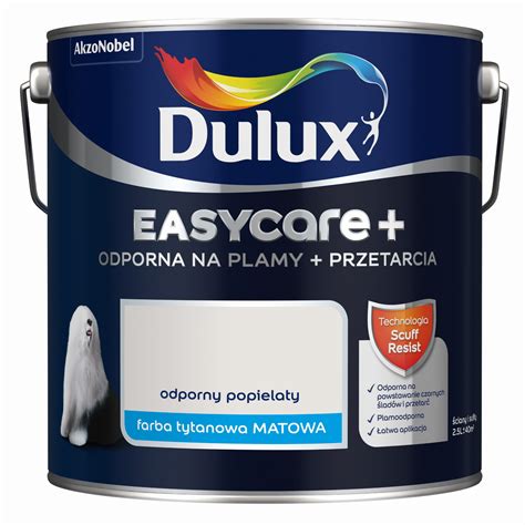 Farba Dulux EasyCare Plus Odporny Popielaty 2 5L z najszybszą i