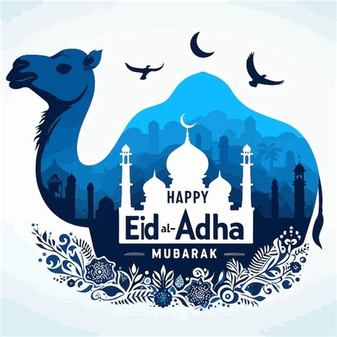 Islamic Festival Eid Aladha Mubarak Celebration Vector Illustration Of