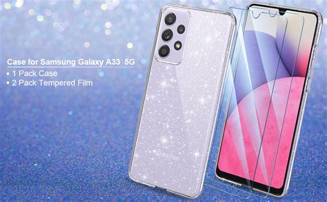 AROYI Clear Glitter Case Compatible With Samsung Galaxy A33 5G Case