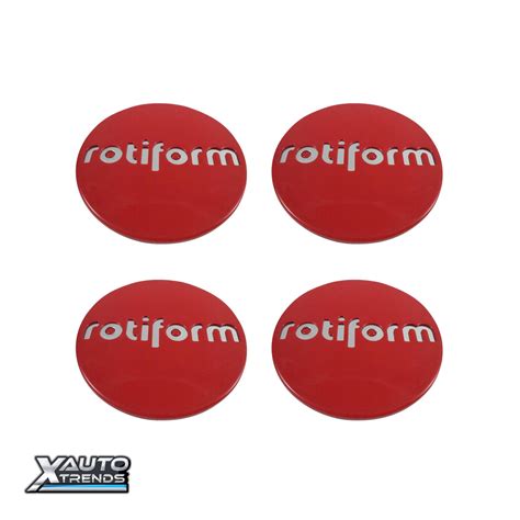 4 X Rotiform 236 Snap In Red Wheel Center Cap W Chrome Logo 1003