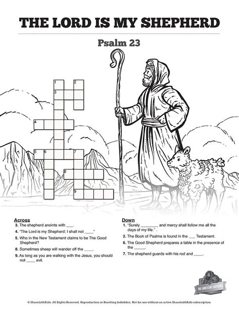 Printable Psalm 23 Activity Sheets