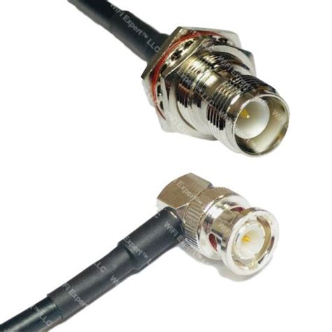 RFC195 RP TNC FEMALE BULKHEAD To BNC MALE ANGLE Coax RF Cable USA Ship