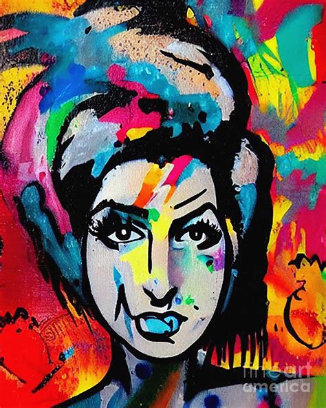 Amy Winehouse Abstract Art Mixed Media By Lisa Von Fine Art America