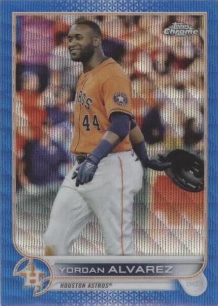 2022 Topps Chrome Blue Wave Refractor 180 Yordan Alvarez 75 For