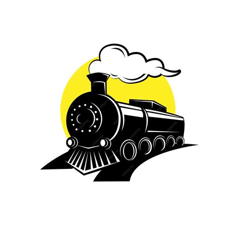 Premium Vector | Vector steam train black and white illustration