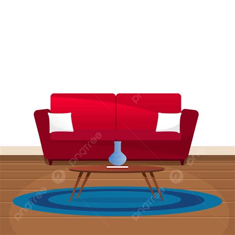 Sofa Dengan Background Ruang Kartun Meja Vektor Sofa Meja Ruang