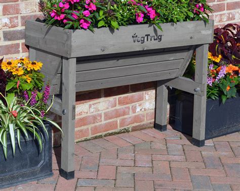 Vegtrug Wall Hugger Raised Garden Bed Planter In Grey Wash Small