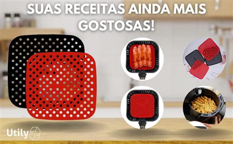 Forro De Silicone Para Fritadeira Airfryer Cm Quadrado E Redondo