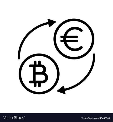 Euro bitcoin exchange money conversion Royalty Free Vector