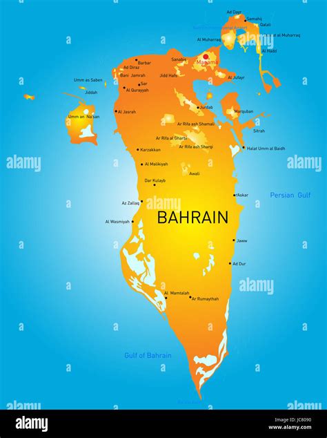 Kingdom Of Bahrain Vector Color Map Stock Photo Alamy