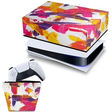 Kit Ps5 Capa E Case Controle Abstrato 103 Pop Arte Skins