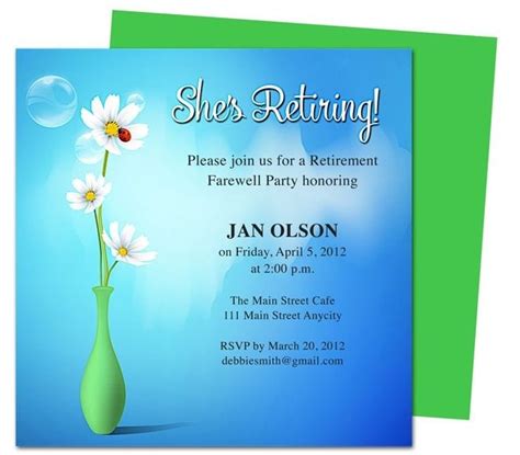 Retirement Party Invitation Template Free Carlynstudio Us