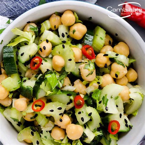 Ensalada De Garbanzos Pepino Cambiable Nutricion