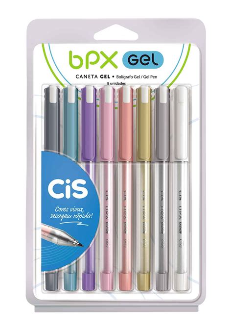 Caneta BPX Gel 8 Cores Sortidas Cis