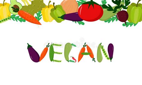 Go Vegan Phrase Letters Drawn From The Vegetables Vegetarian