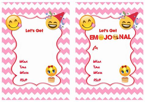 Printable Emoji Party Invitations