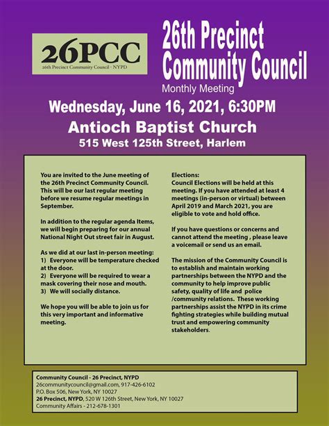 Nypd Th Precinct On Twitter Our Monthly Community Council Meeting