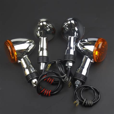 Motorcycles Front Rear Turn Signal Indicator Lamp Amber Bullet Blinkers