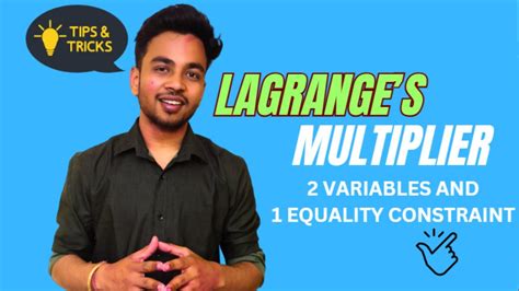 Lagranges Multipliers NLPP With 2 Variables And 1 Equality