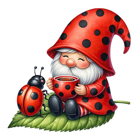 Ladybug Gnome Clipart Spring Gnome Png Cute Ladybug Png Ladybug