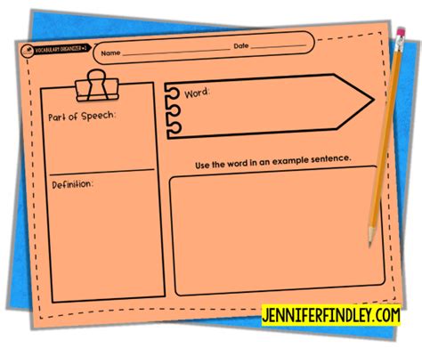 Free Vocabulary Graphic Organizers