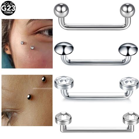 1PC G23 Titanium Surface Piercings Micro Dermal Anchors CZ Crystal Hide