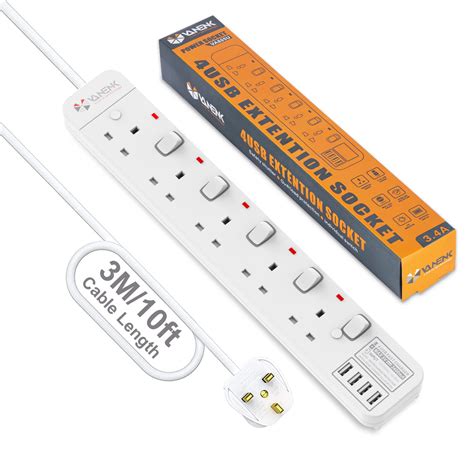 Buy Vanenik Electric Extension Lead With Usb Slots Meter Way