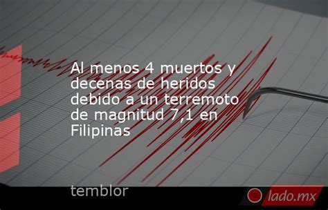 Al Menos 4 Muertos Y Decenas De Heridos Debido A Un Terremoto De Magnitud 7 1 En Filipinas Lado Mx