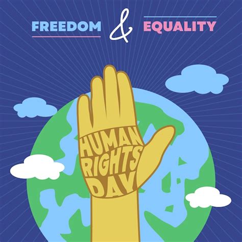 Premium Vector | Human rights poster freedom and equality vector