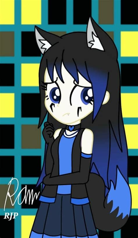 An Anime Girl With Long Black Hair And Blue Eyes Wearing A Cat Ears Outfit