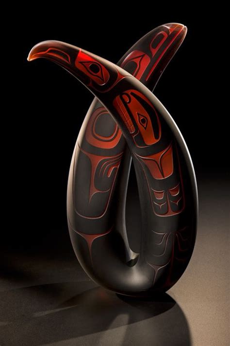 Eagle And Raven Dancers By Preston Singletary Blown Glass Sculpture Hand Blown And Sand Carved