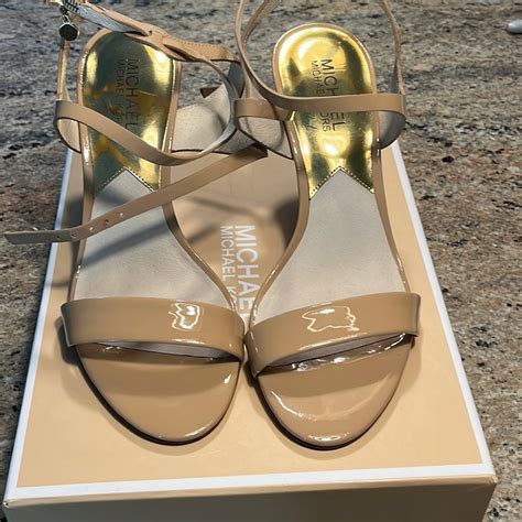 Michael Kors Kaylee Nude Patent Leather Heel Gem