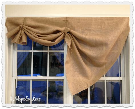 Tutorial How To Make A No Sew Diy Burlap Window Valance Magnolia Lane