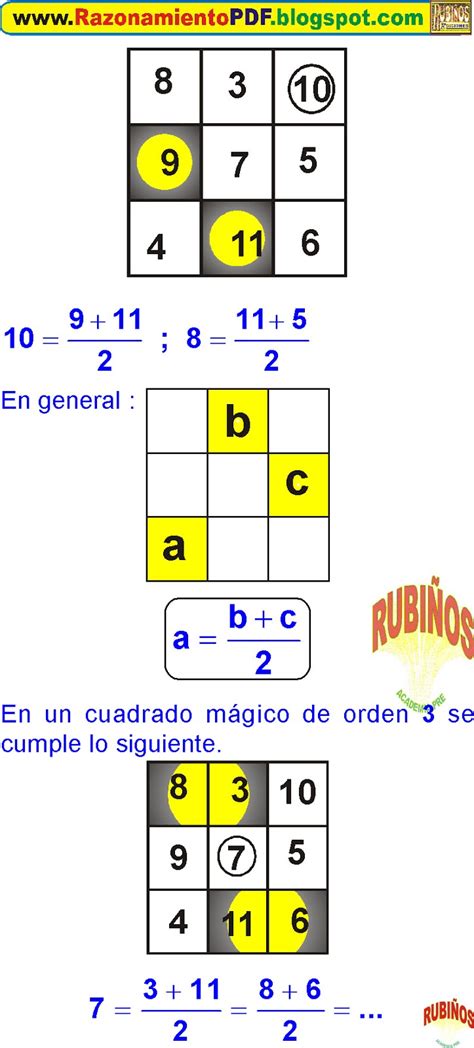 Cuadrados MÁgicos Ejercicios Resueltos De Habilidad LÓgico MatemÁtica Pdf