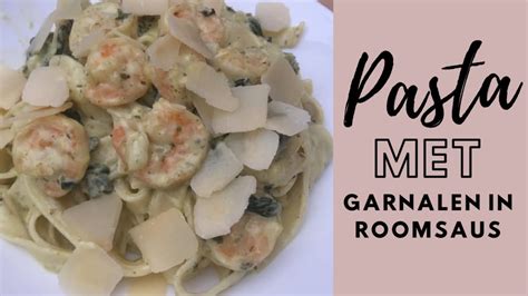 Pasta Met Garnalen In Roomsaus Youtube