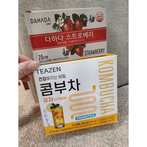 韓國 康普茶 Teazen Kombucha 康普茶 和 Damtuh 丹特 草莓茶 分享價 蝦皮購物