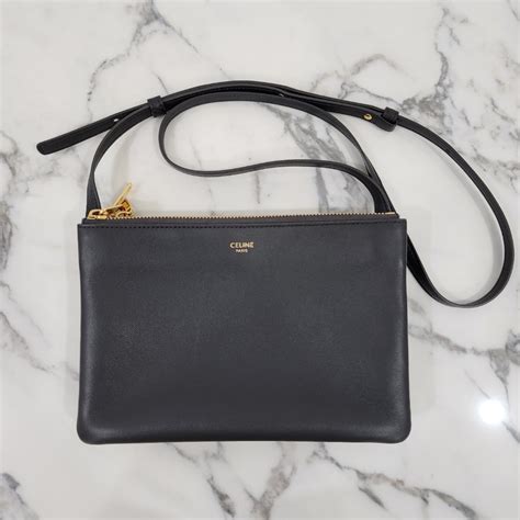 Celine Small Trio Bag Dark Grey Anthracite Luxury Bags Wallets On