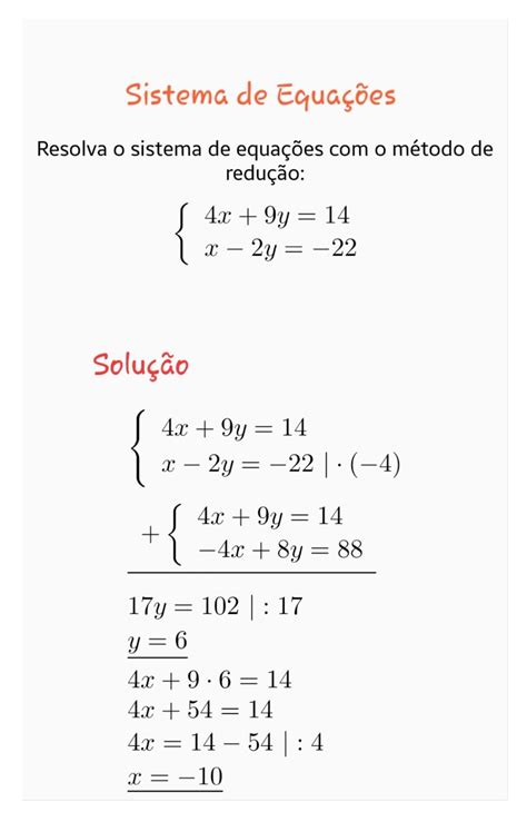 Exercício Sistema De Equações - 6