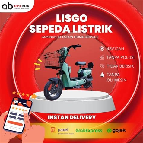 Jual Sepeda Listrik LISGO TUNIU 500W Garansi Resmi Hijau Shopee