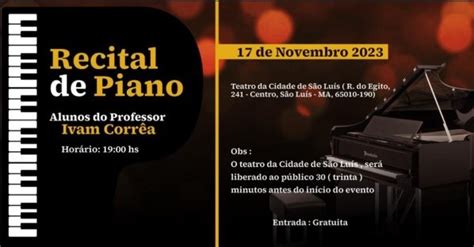 RECITAL DE PIANO Alunos do professor Ivam Corrêa em São Luís Sympla