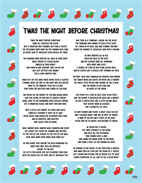 Twas The Night Before Christmas Printables | Printabulls