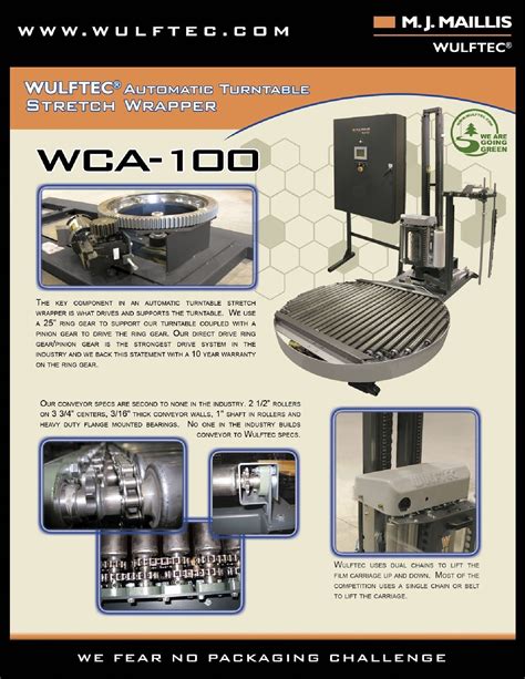 Wulftec WCA 100 Automatic Turntable Stretch Wrapper SWS Packaging