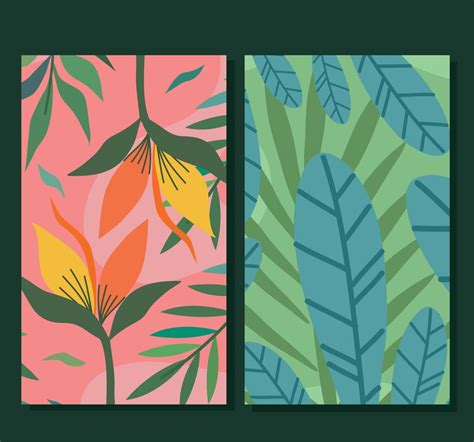 Heliconias And Leafs Patterns 10350653 Vector Art At Vecteezy