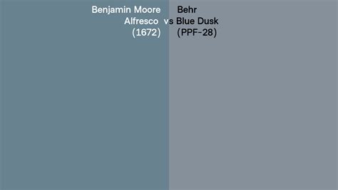 Benjamin Moore Alfresco 1672 Vs Behr Blue Dusk PPF 28 Side By Side