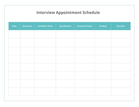 45 Printable Appointment Schedule Templates [& Appointment Calendars]