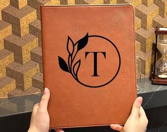 Birth Flower Engraved Vegan Leather Clipboard Custom Personalized