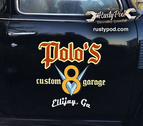 Personalized V Hot Rod Garage Lettering Vinyl Sticker Rustypod Store