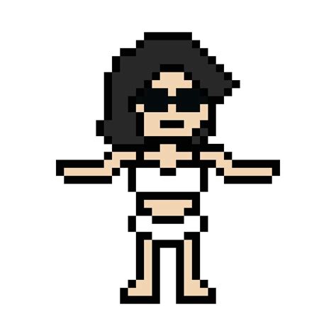 Bikini Swim Suit One Piece Of Female Woman Lady Vacation Girl Pixel Art Cartoon Bit Pool